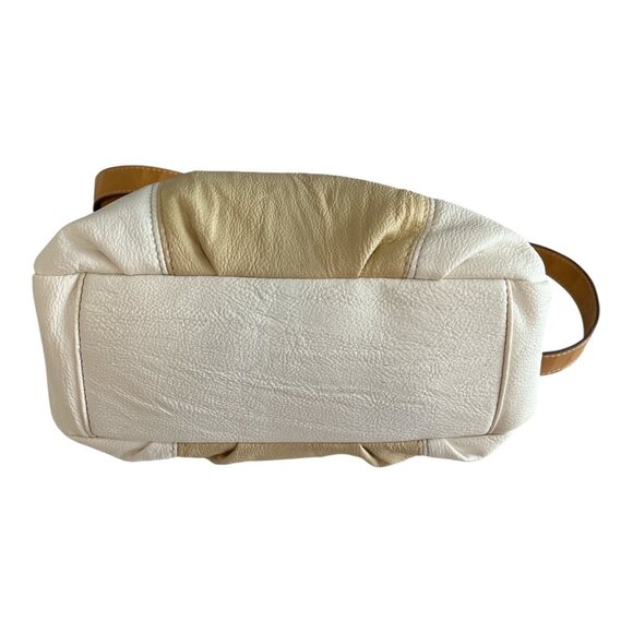 Harvé Benard Crossbody Shoulder Bag – White and Beige with Tan Strap - Picture 7 of 10